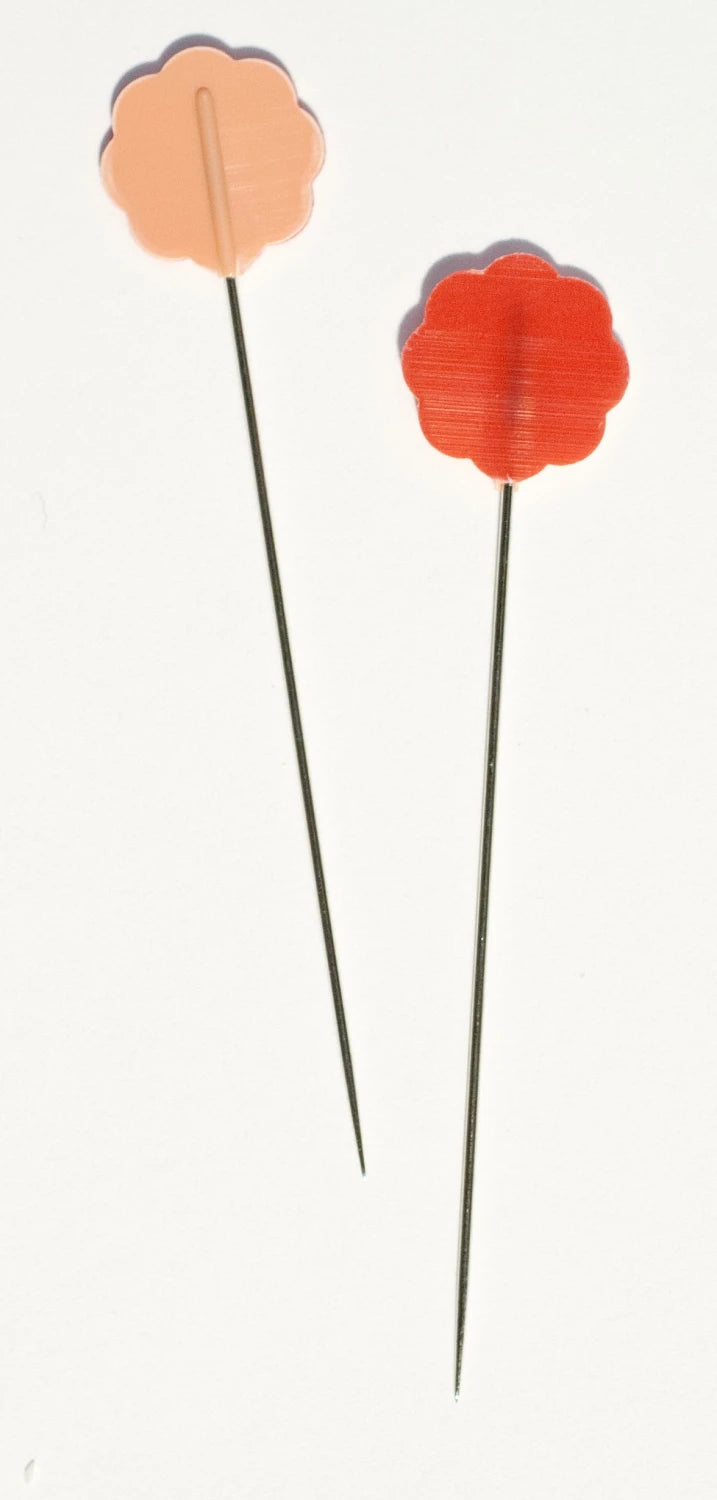 Clover Flower Head Pins Carded 20CT Size 32 - 2 Inch Pink