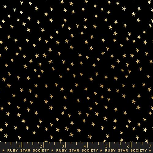 Starry Mini Starry Black Gold Fabric From Ruby Star Society