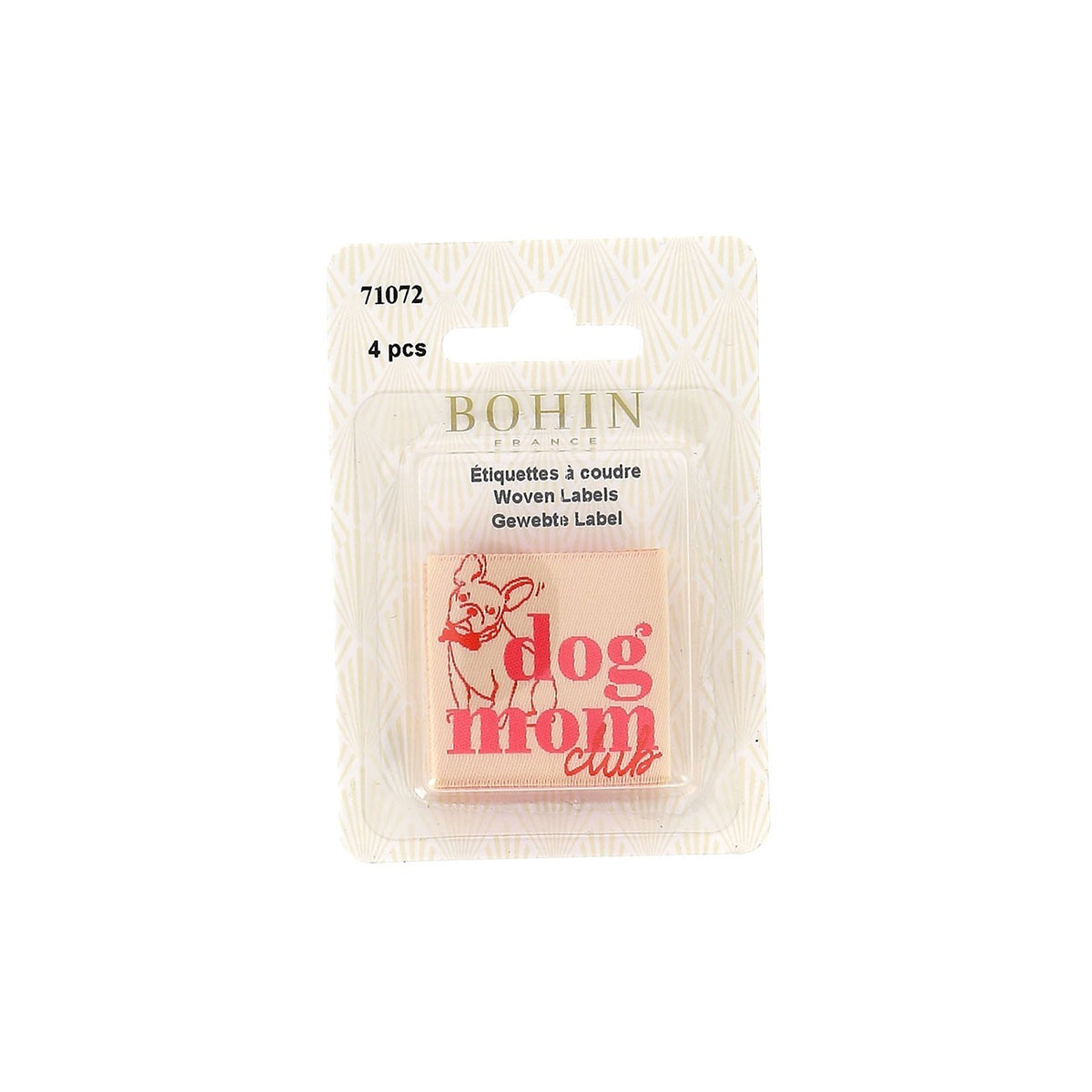 Dog Mom Sew In Labels 4pk