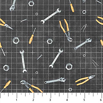 Little Builders Tools Smoke Fabric From Figo