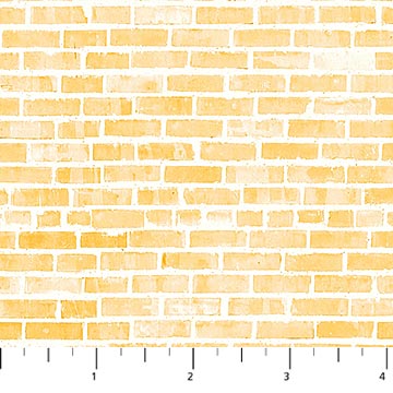 Little Builders Bricks Yellow Fabric From Figo