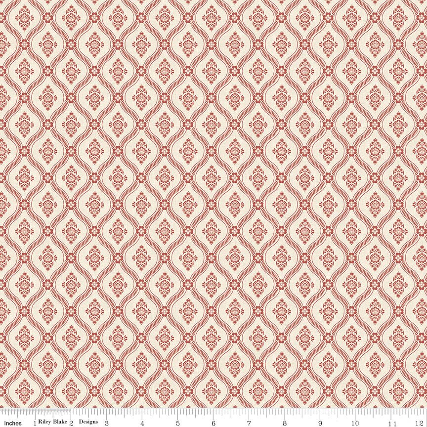 Laura Ashley Tales of Yuletide Landford Cream Red Fabric From Riley Blake Designs