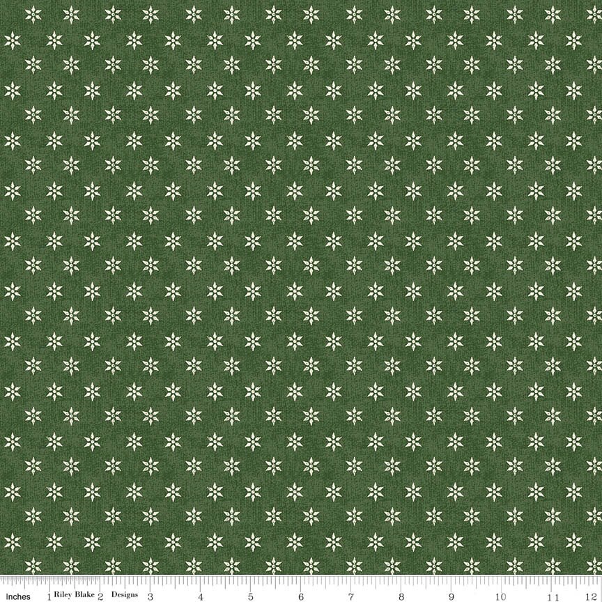 Laura Ashley Tales of Yuletide Bowen Star Forest Fabric From Riley Blake Designs