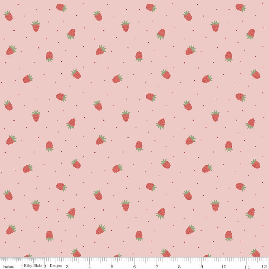 Berry Patch Raspberry Toss Pink Fabric From Riley Blake Designs