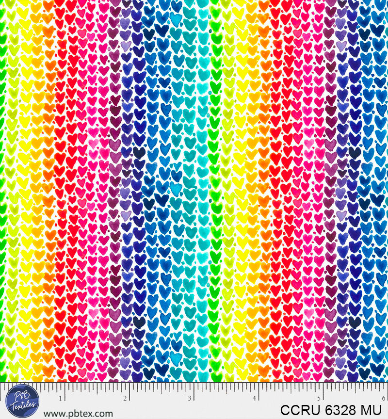 Color Crush Rainbow Heart Stripe Multi
