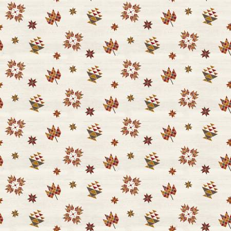 Covered Bridges in Fall Block Toss Cream 805140