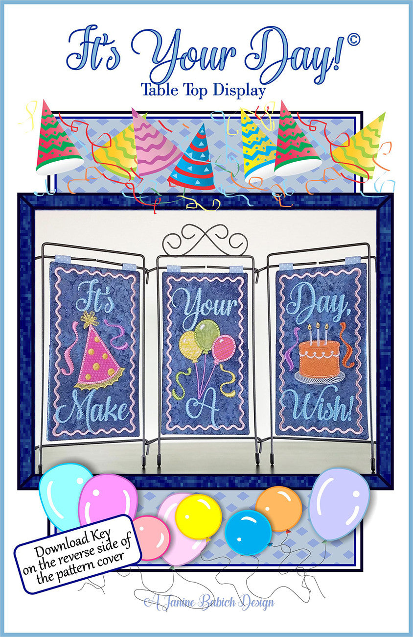 It's Your Day Table Top Display Birthday Card Pattern