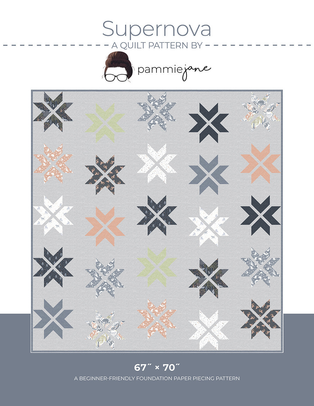 Pammie Jane Supernova Quilt Pattern front cover