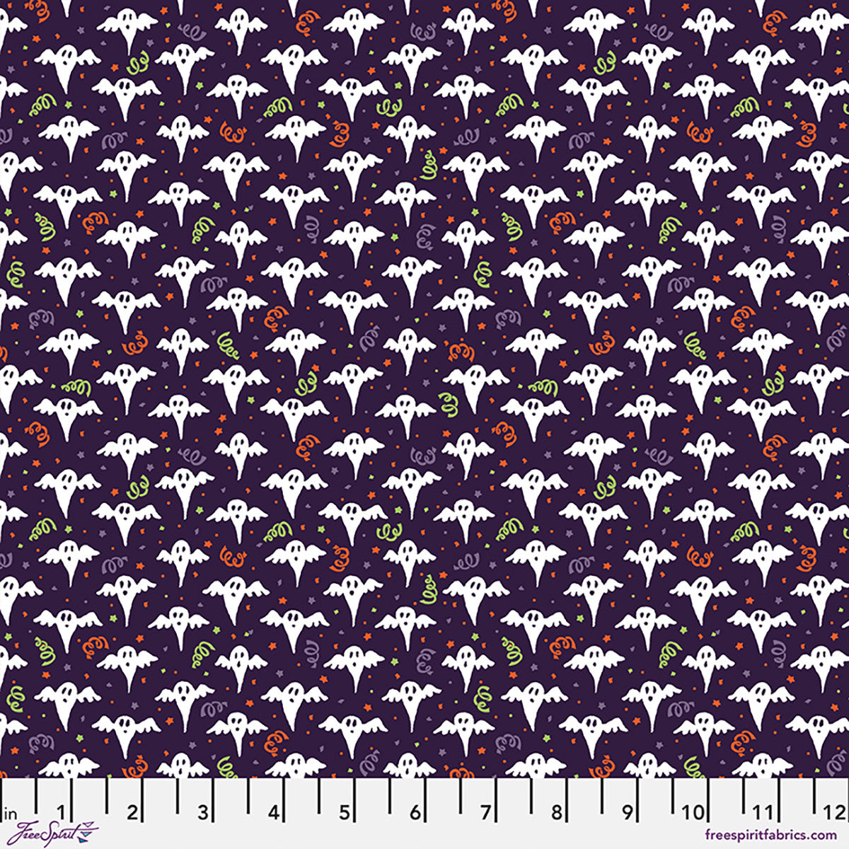 Party at the Haunted Mansion Haunted Confetti Purple Fabric From Mary Engelbreit