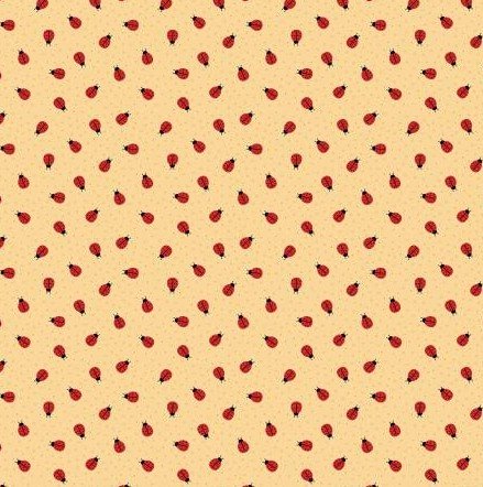 Little Ladybug Ladybugs Yellow Fabric by Riley Blake