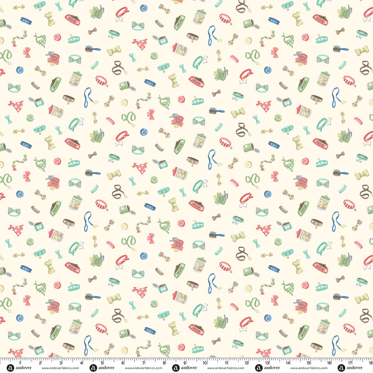 Pooch Accessories Cream Fabric From Makower UK