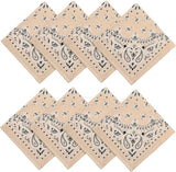 Khaki Paisley Cotton Bandana 21" From Jeatonge
