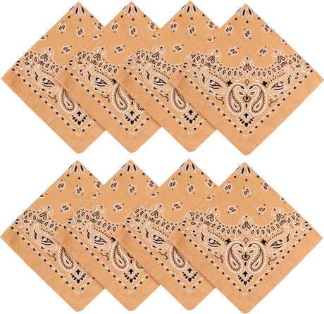 Almond Paisley Cotton Bandana 21" From Jeatonge