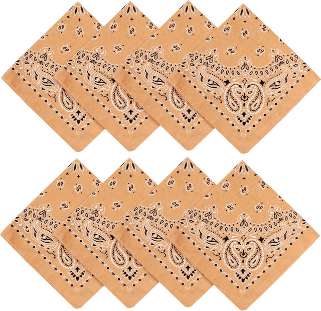Almond Paisley Cotton Bandana 21" From Jeatonge