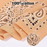 Almond Paisley Cotton Bandana 21" From Jeatonge