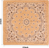 Almond Paisley Cotton Bandana 21" From Jeatonge