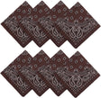 Coffee Paisley Cotton Bandana 21" From Jeatonge