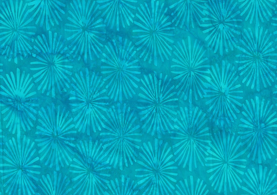 Banyan Batik Etchings Burst Turquoise Fabric
