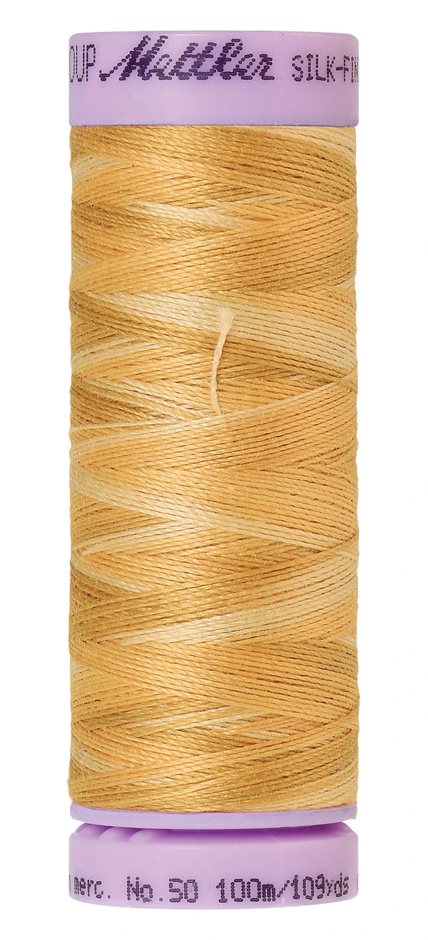 Mettler 9855 Silk-Finish 50wt Variegated Cotton Thread 109yd/100M Bleached Straw