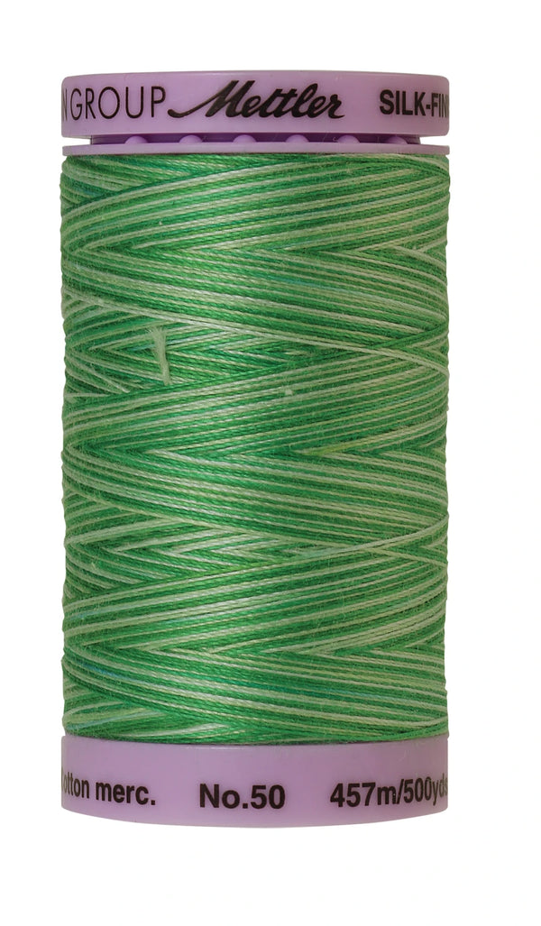 Mettler 9821 Silk-Finish 50wt Variegated Cotton Thread 500yd/457M Minty