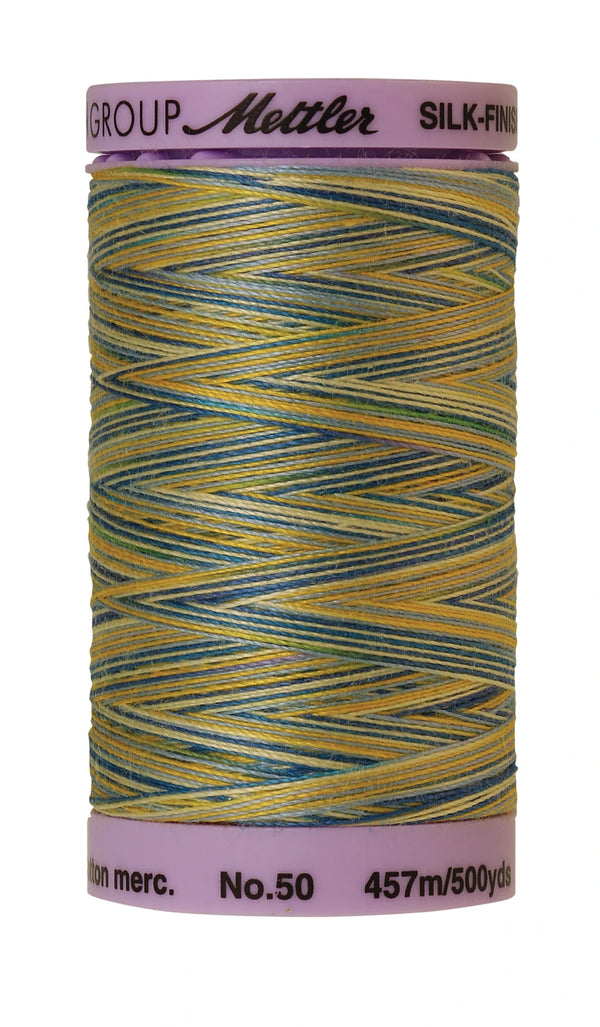 Mettler 9829 Silk-Finish 50wt Variegated Cotton Thread 500yd/457M China Blue