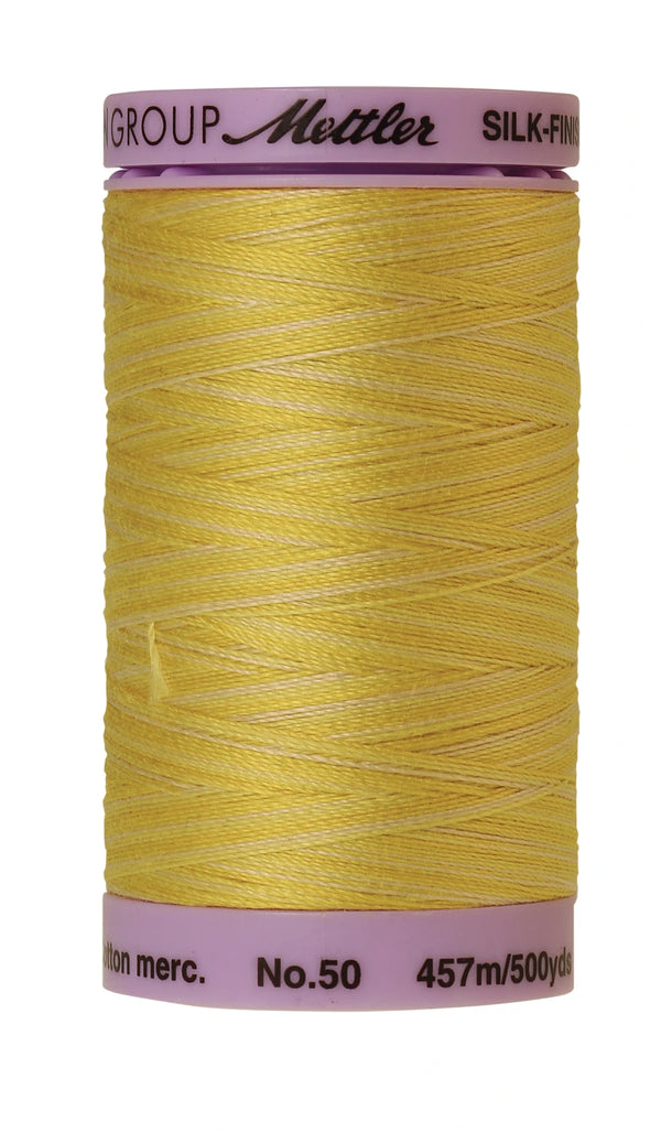 Mettler 9859 Silk-Finish 50wt Variegated Cotton Thread 500yd/457M Canary Yellow
