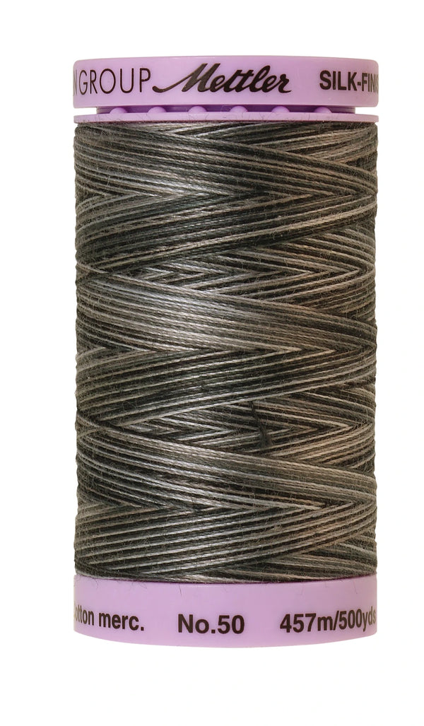Mettler 9861 Silk-Finish 50wt Variegated Cotton Thread 500yd/457M Charcoal