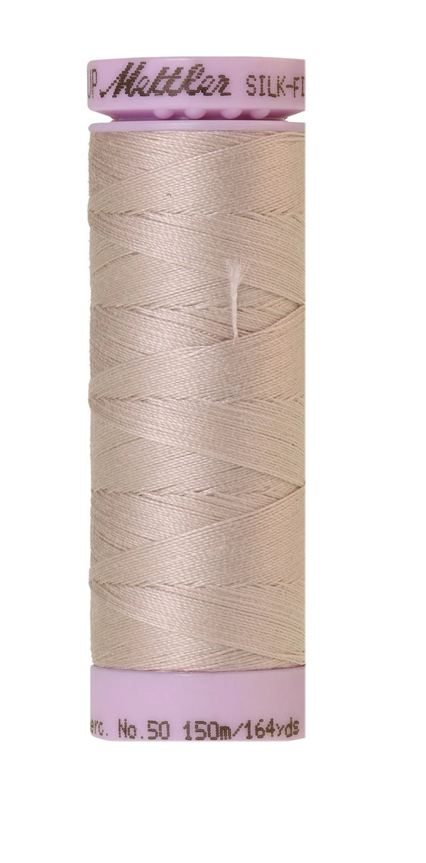 Mettler 0319 Silk-Finish 50wt Solid Cotton Thread 164yd/150M Cloud Gray