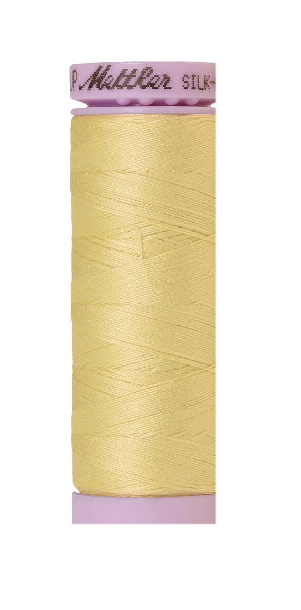 Mettler 1412 Silk-Finish 50wt Solid Cotton Thread 164yd/150M Lemon Frost