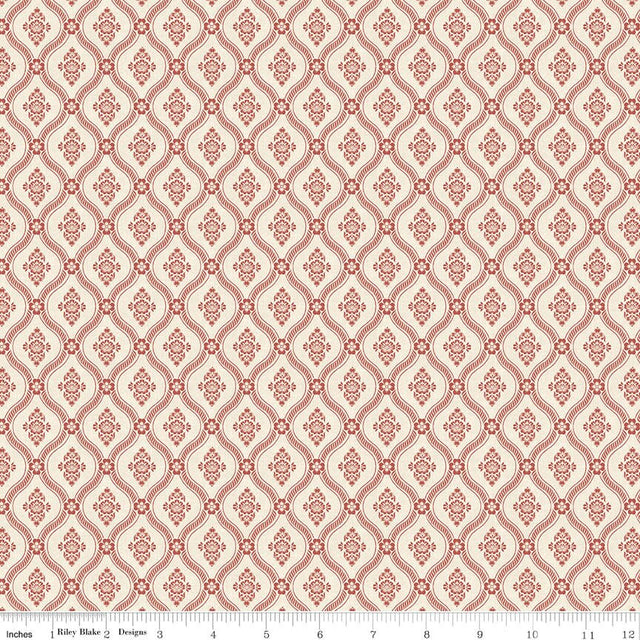 Laura Ashley Tales of Yuletide Landford Cream Red Fabric From Riley Blake Designs