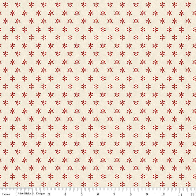 Laura Ashley Tales of Yuletide Bowen Star Cream Fabric From Riley Blake Designs