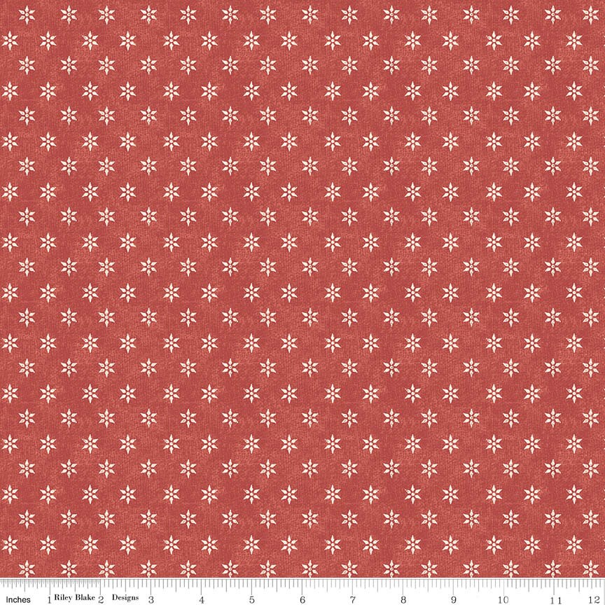 Laura Ashley Tales of Yuletide Bowen Star Red Fabric From Riley Blake Designs
