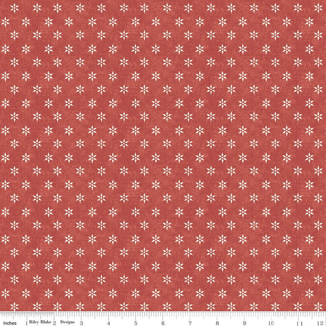 Laura Ashley Tales of Yuletide Bowen Star Red Fabric From Riley Blake Designs