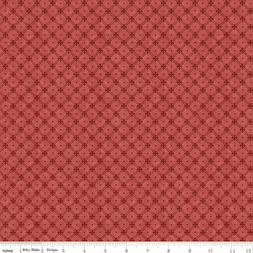 Laura Ashley Tales of Yuletide Wickerwork Red Fabric From Riley Blake Designs