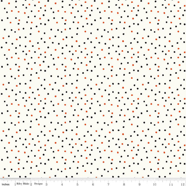 Vintage Boo Dots Vintage White