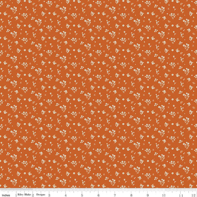 Acorn & Amber Cosmos Orange Fabric From Riley Blake Designs