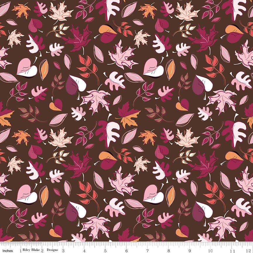 Apple Pie Filling Leaves Brownie Fabric From Riley Blake Designs