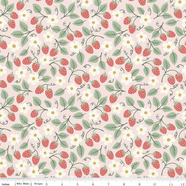 Berry Patch Sweet Strawberry Pink Fabric From Riley Blake Designs