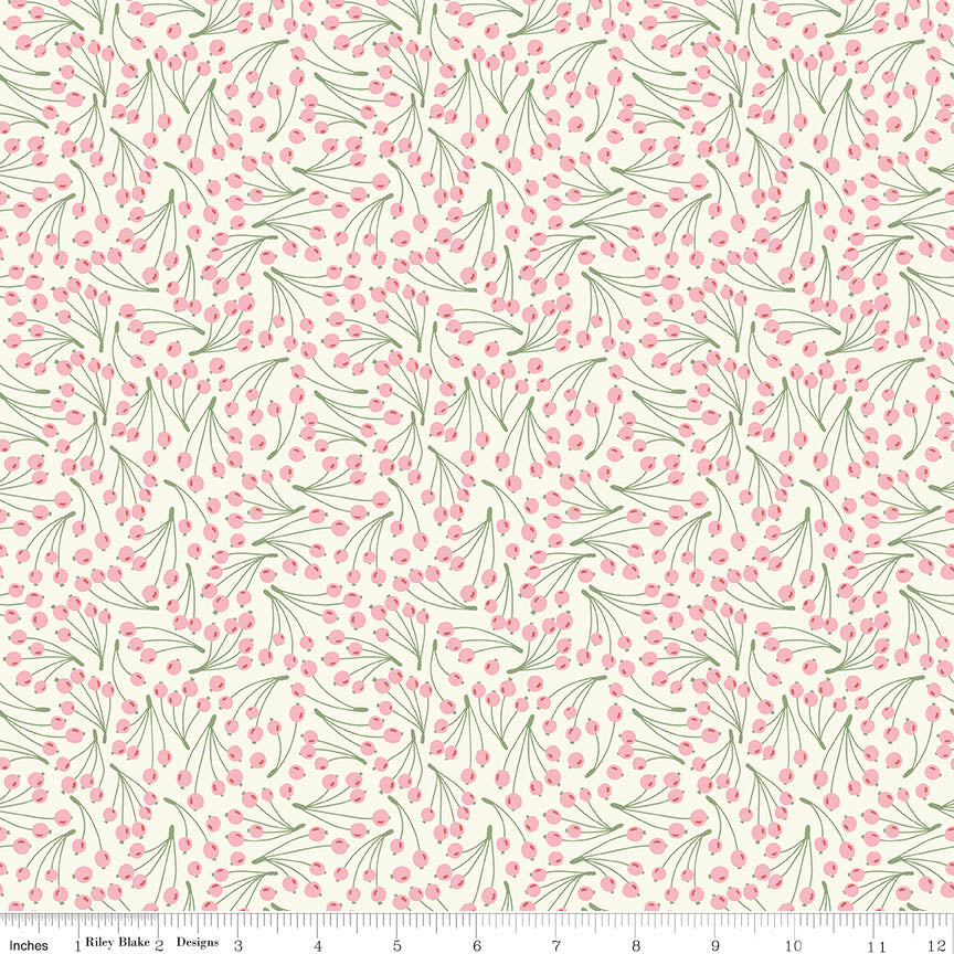 Berry Patch Berry Swirl Cream Fabric From Riley Blake Designs