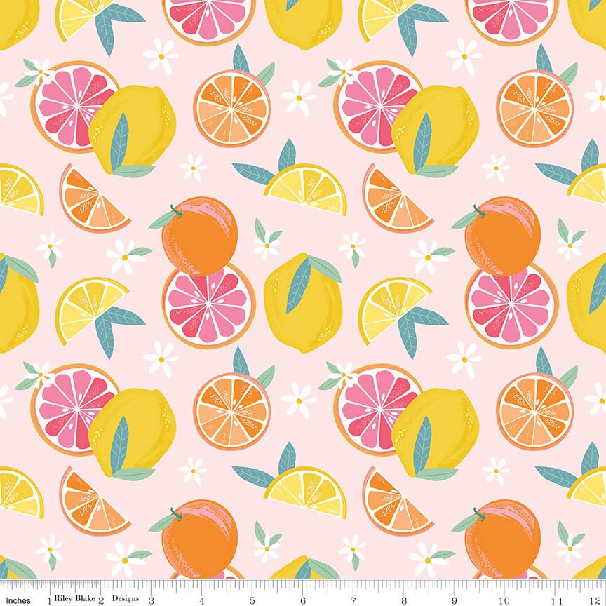 Citrus Kiss Main Pink Fabric From Riley Blake Designs
