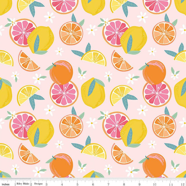 Citrus Kiss Main Pink Fabric From Riley Blake Designs