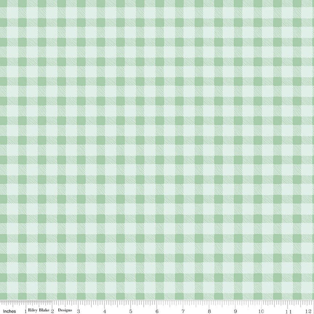 Citrus Kiss Gingham Mint Fabric From Riley Blake Designs