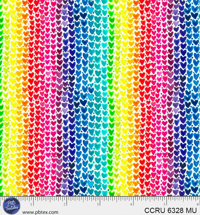 Color Crush Rainbow Heart Stripe Multi