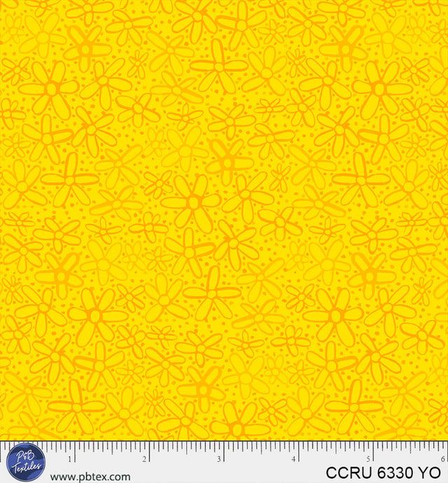 Color Crush Doodle Flower Allover Yellow/Orange