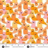Ghostly Garden fabric - Ghost Party Orange print