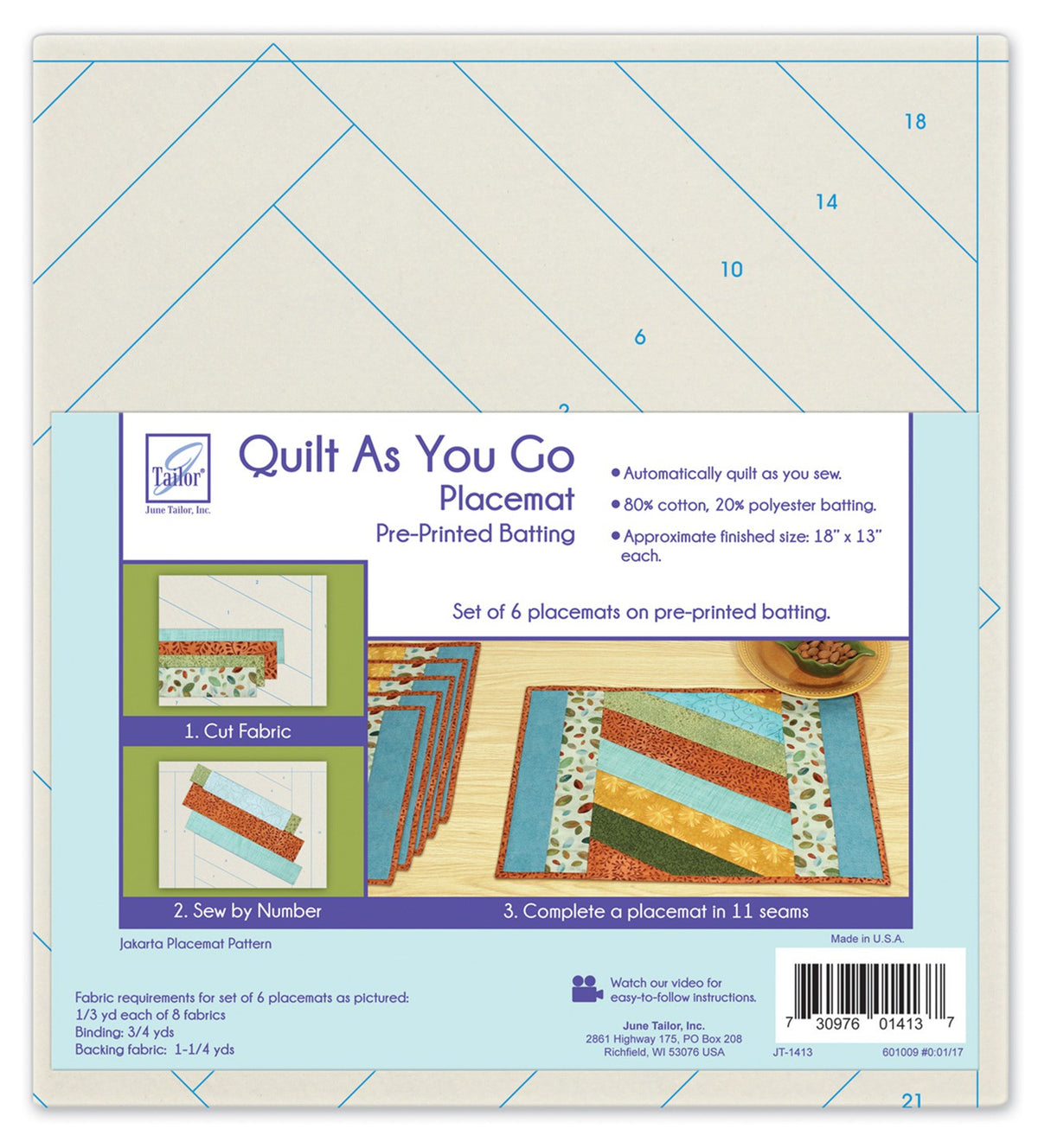 June Tailor Quilt As You Go Placemats (6) - Jakarta