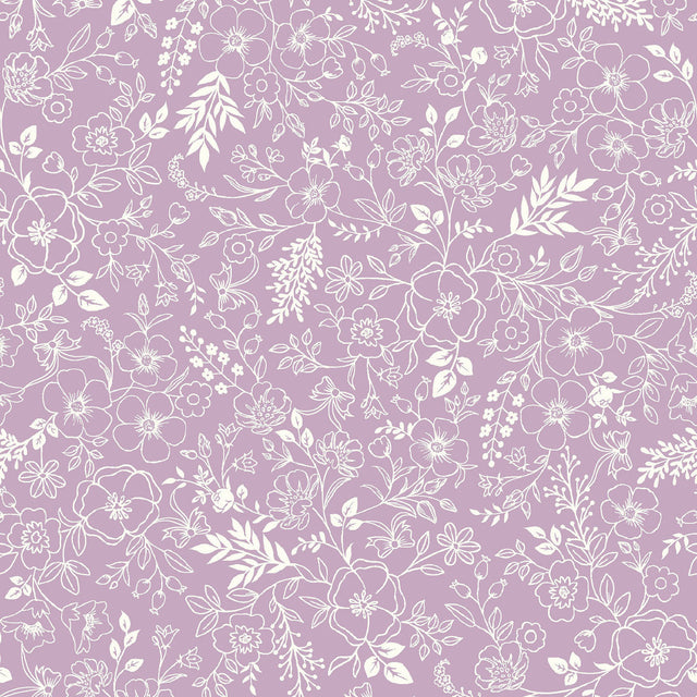 Kimberbell Cottontail Farm Toile Plum Fabric From Maywood Studio