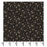 Nottingham Flower Vine Black Tan Fabric From Maywood Studio