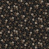 Nottingham Flower Vine Black Tan Fabric From Maywood Studio