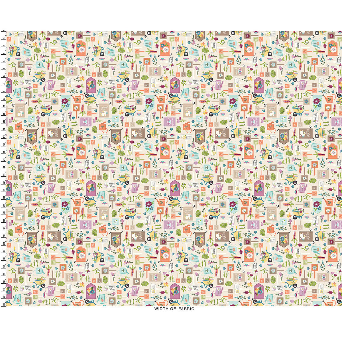 Kimberbell Cottontail Farm Cream Fabric From Maywood Studio